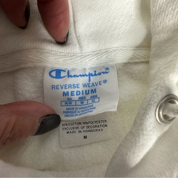 Women’s Champion White Reverse Weave Hoodie m - Picture 9 of 9